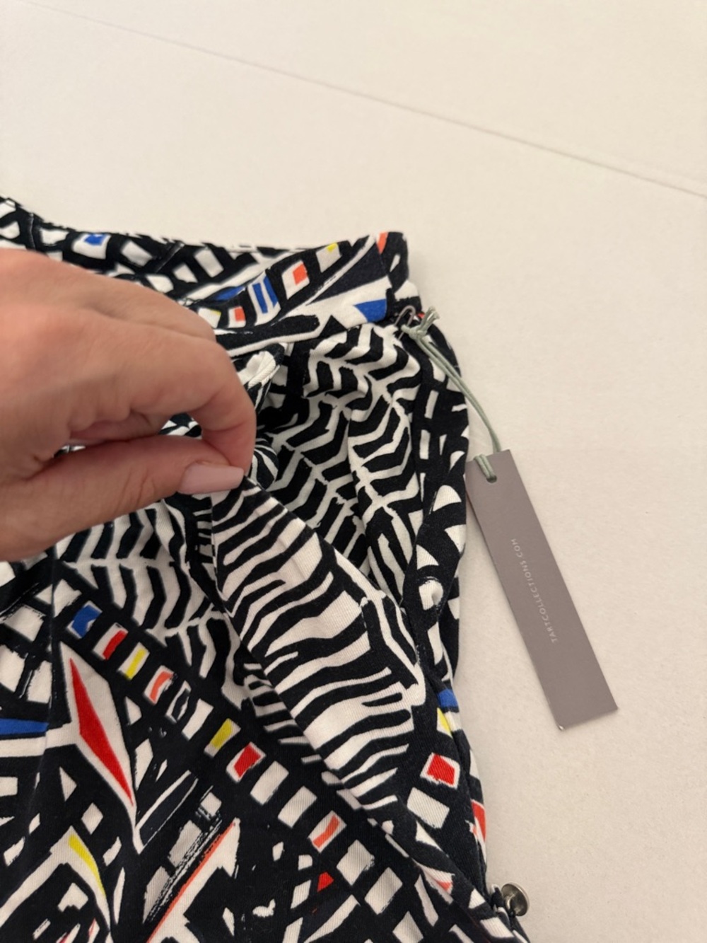 tarte Black & White Geometric Shorts with Color Accent - Picture 10 of 11